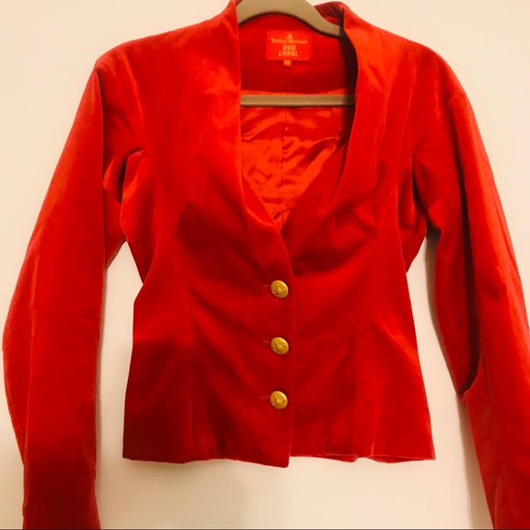 Vivienne Westwood Jackets & Blazers - Vivienne Westwood Red Velvet Bustier Blazer Sz 38